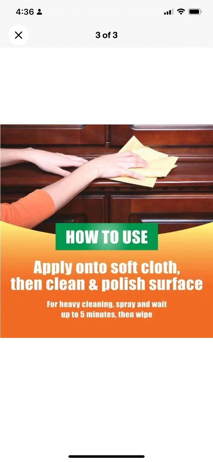 Orange GLO Wood Furniture 2-in-1 Clean & Polish Pure Valencia Orange Oil – 4 Pc.