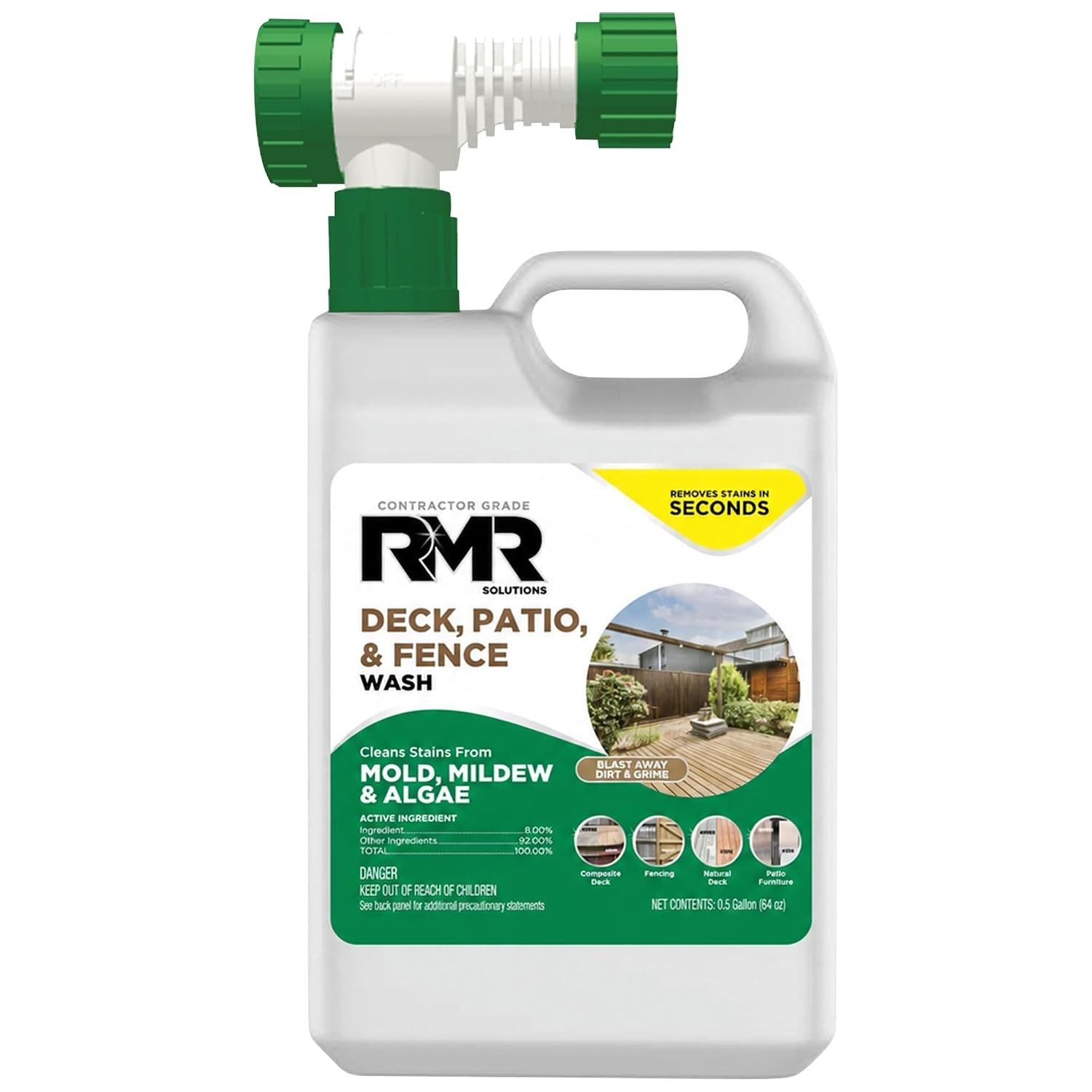 RMR Deck, Patio, & Fence Wash – Commercial-Grade Outdoor Stain Remover for Mo…