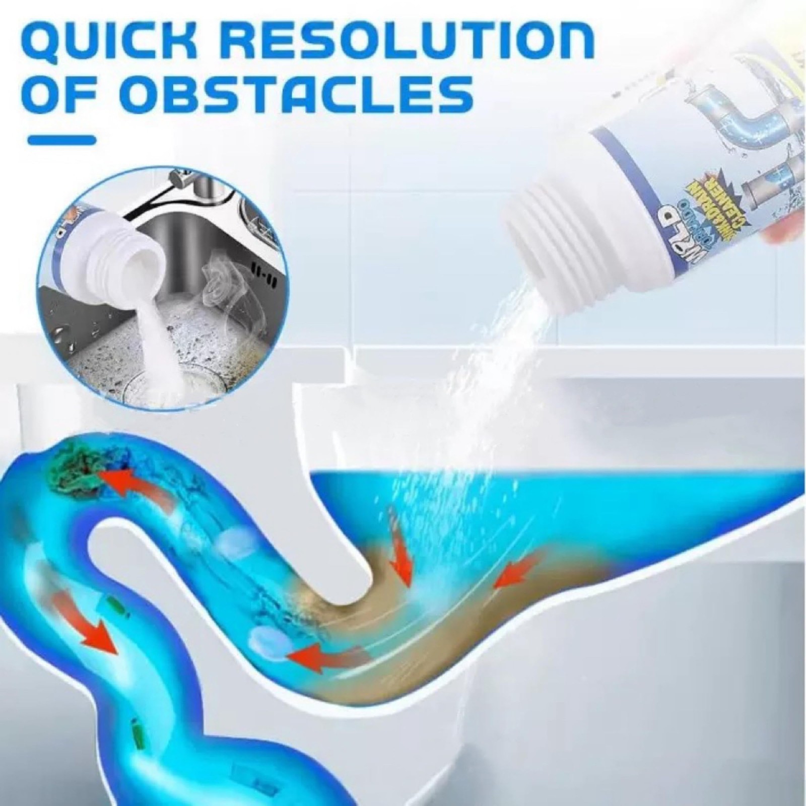 2Pcs Upgraded Wild Tornado Sink and Drain Cleaner, Pipe Dredge for Kitchen, Bath