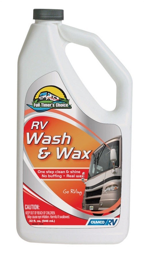 Camco 40493 Liquid Form Translucent Wash and Wax Cleaner 8 to 9.5 pH 32 oz.