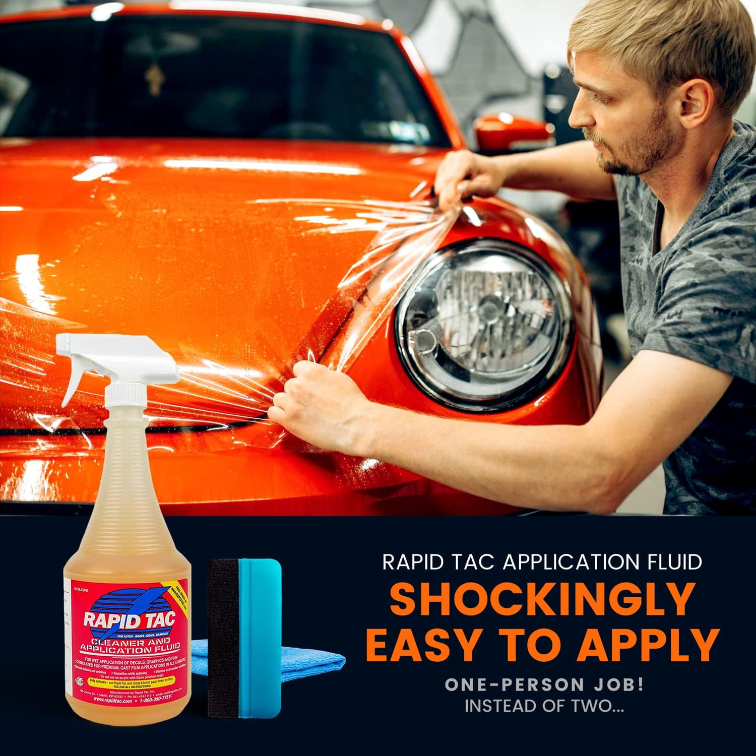 32Oz Cleaner and Application Fluid Kit | Includes Felt Edge Squeegee and Microfi