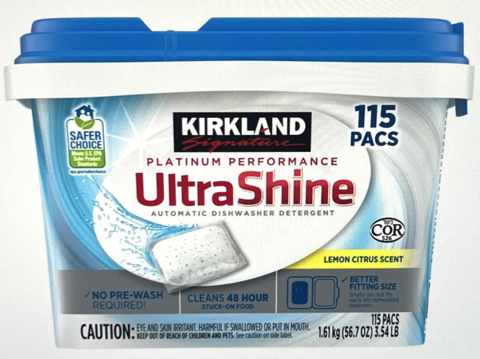 New Kirkland Signature Platinum UltraShine Dishwasher Detergent Pacs 115 Count
