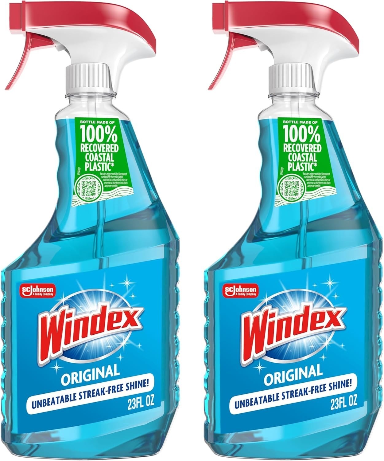 Windex Glass and Window Cleaner Spray Bottle, Original Blue, 23 fl oz pack of 2