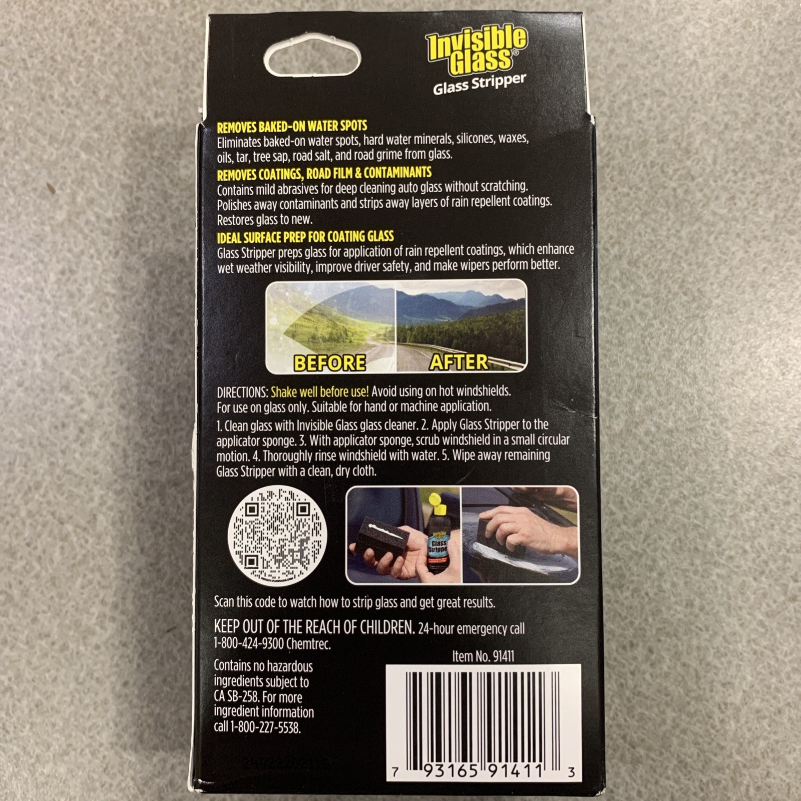 Stoner Invisible Glass 91411 Glass Stripper Water Spot Remover Kit 3.38 oz