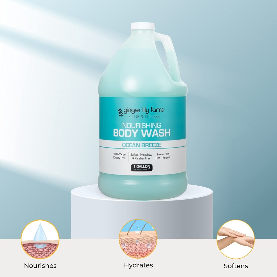 Ginger Lily Farms Club & Fitness Nourishing Body Wash, 100% Vegan & Cruelty-Fr