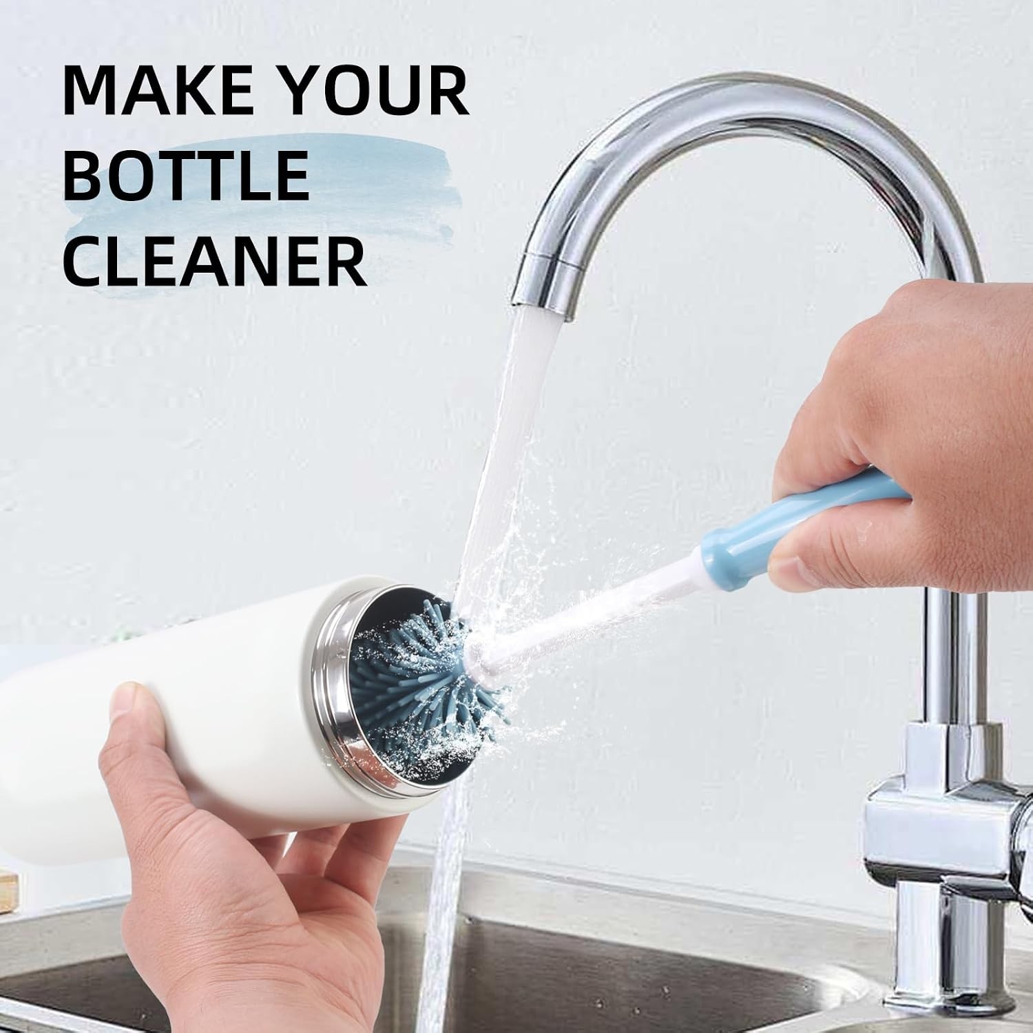 Water Bottle Cleaner Kit for Owala 24/32/40oz,3 Pack | Extra Long Silicone Bottl