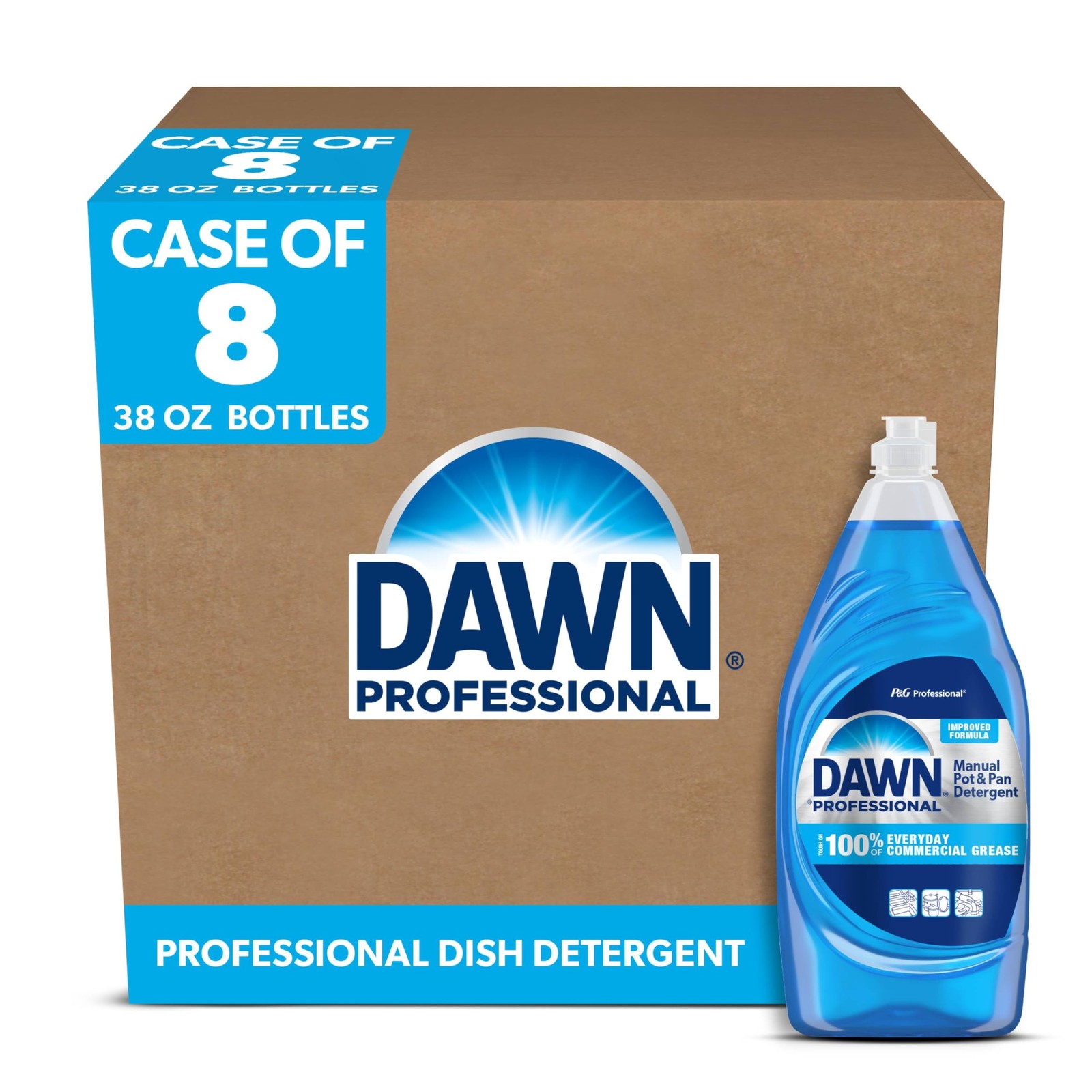 Dawn Professional Dishwashing Detergent 37.87 Fl Oz Pack of 8 Grease Cleaner