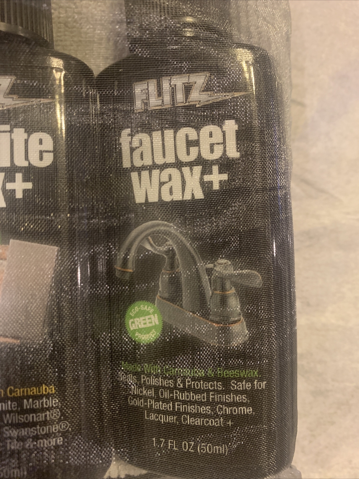 Flitz Steel & Chrome Cleaner, Polish, Granite Wax+, Faucet Wax + 1.7 Fl Oz Each