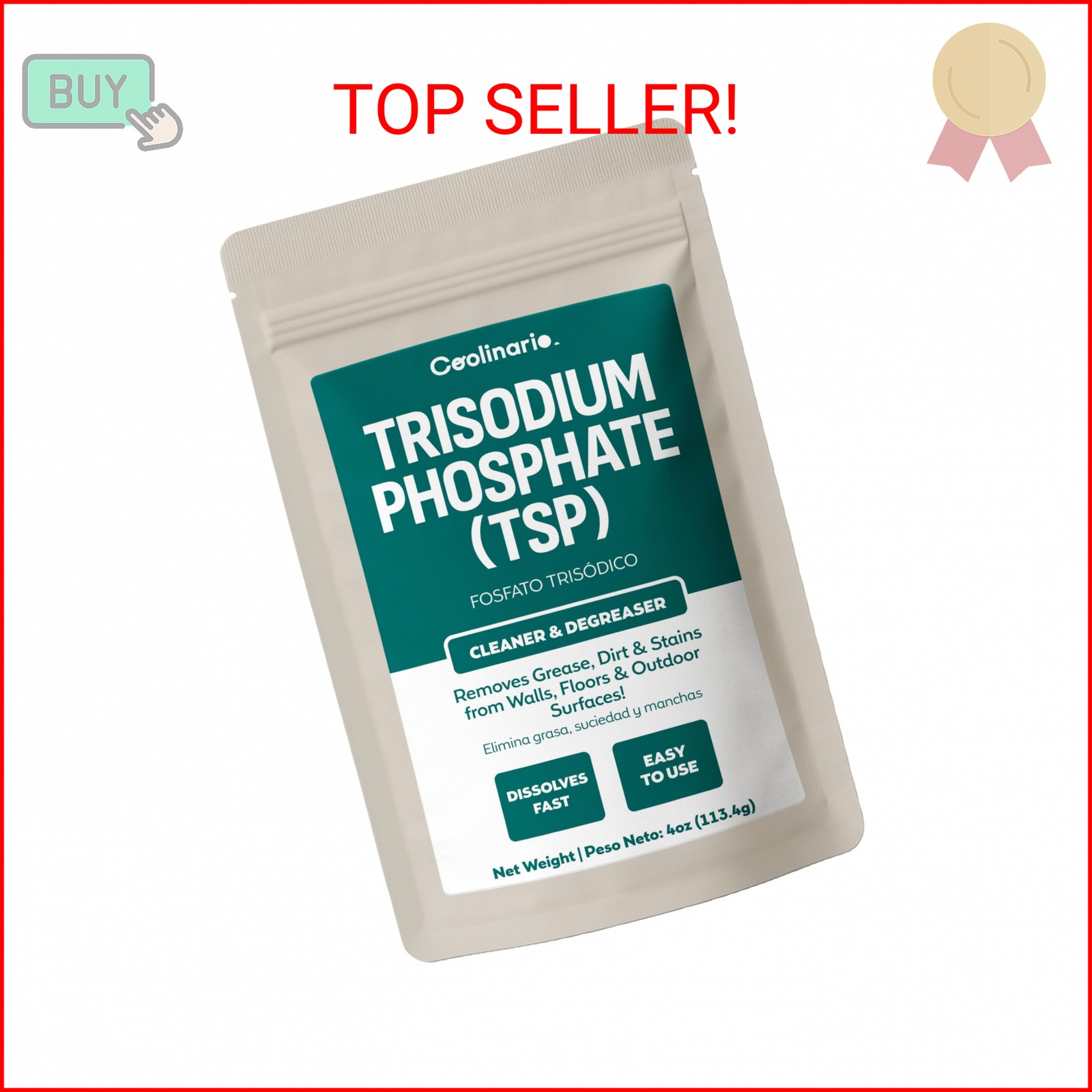 Coolinario Trisodium Phosphate TSP Cleaner (4 OZ) Home & Industrial Use