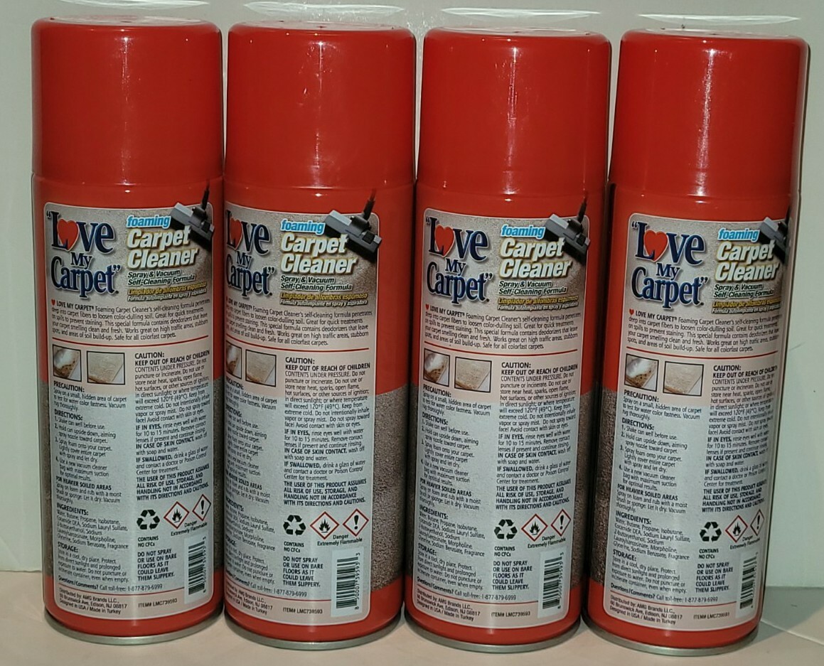 12 Pk Love My. Carpet Cleaner Foam 12 Oz Fights Odor Spray & Vacuum