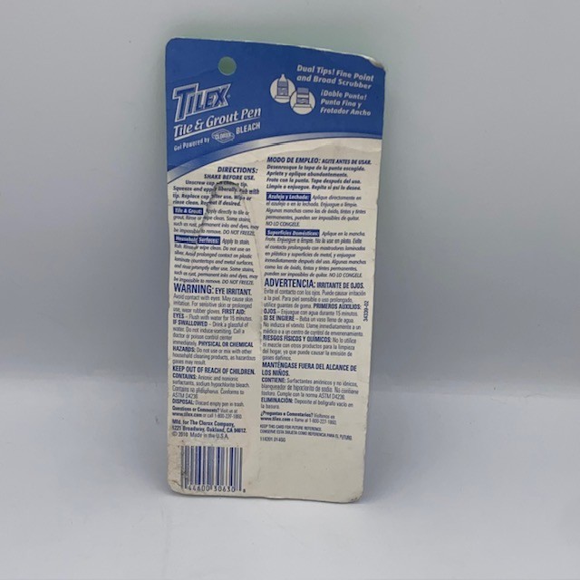 NEW TILEX Tile & Grout Pen Removes Stains 2 oz Dual Tip Clorox Bleach SHELF WEAR