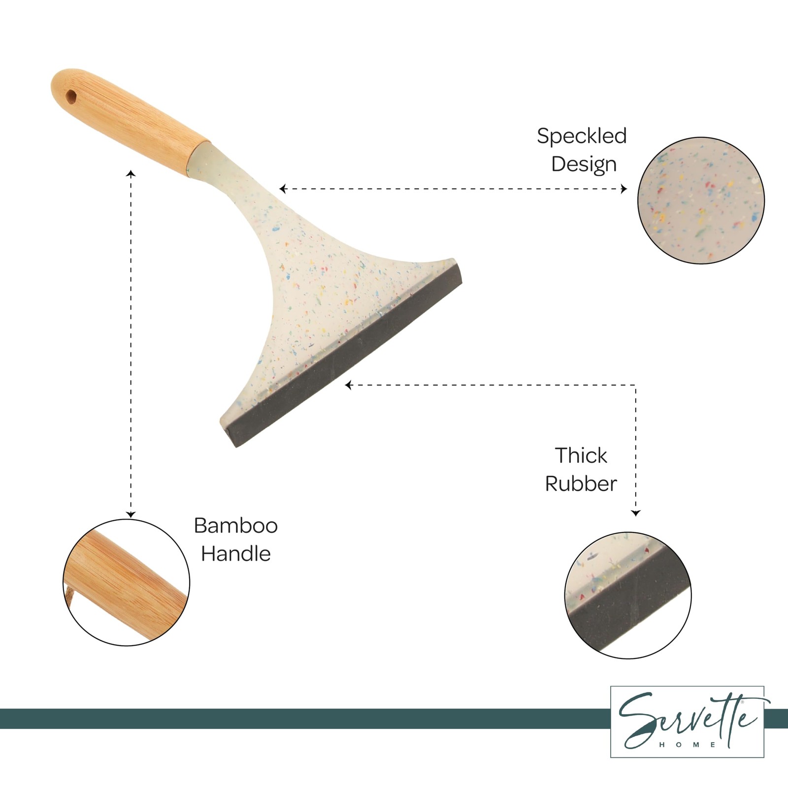 Household Squeegee with Wood or Bamboo Handle, Streak-Free Surface Cleaner, W…