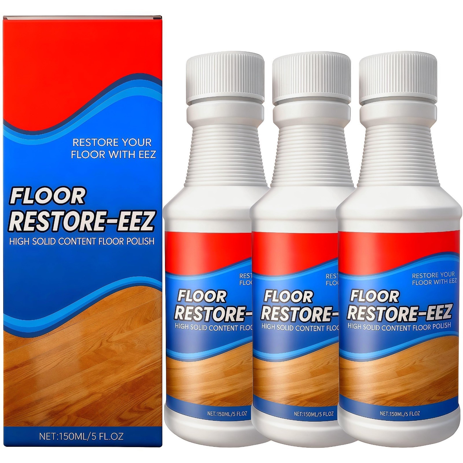 3Pcs Floor Cleaner & Polish, High Solid Shine Renewal, Quick-Drying Protective F