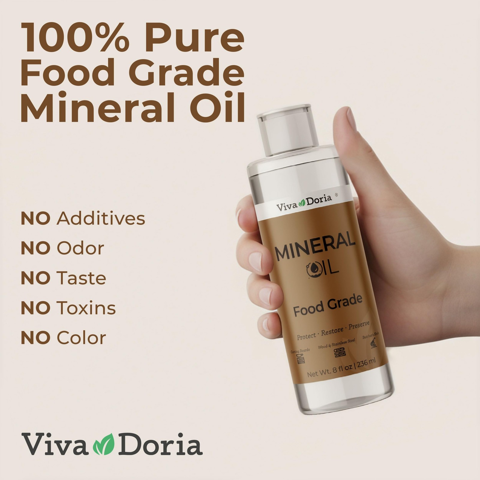 Food Grade Mineral Oil, Conditioner for Wood Cutting Board, Countertop, Butch…