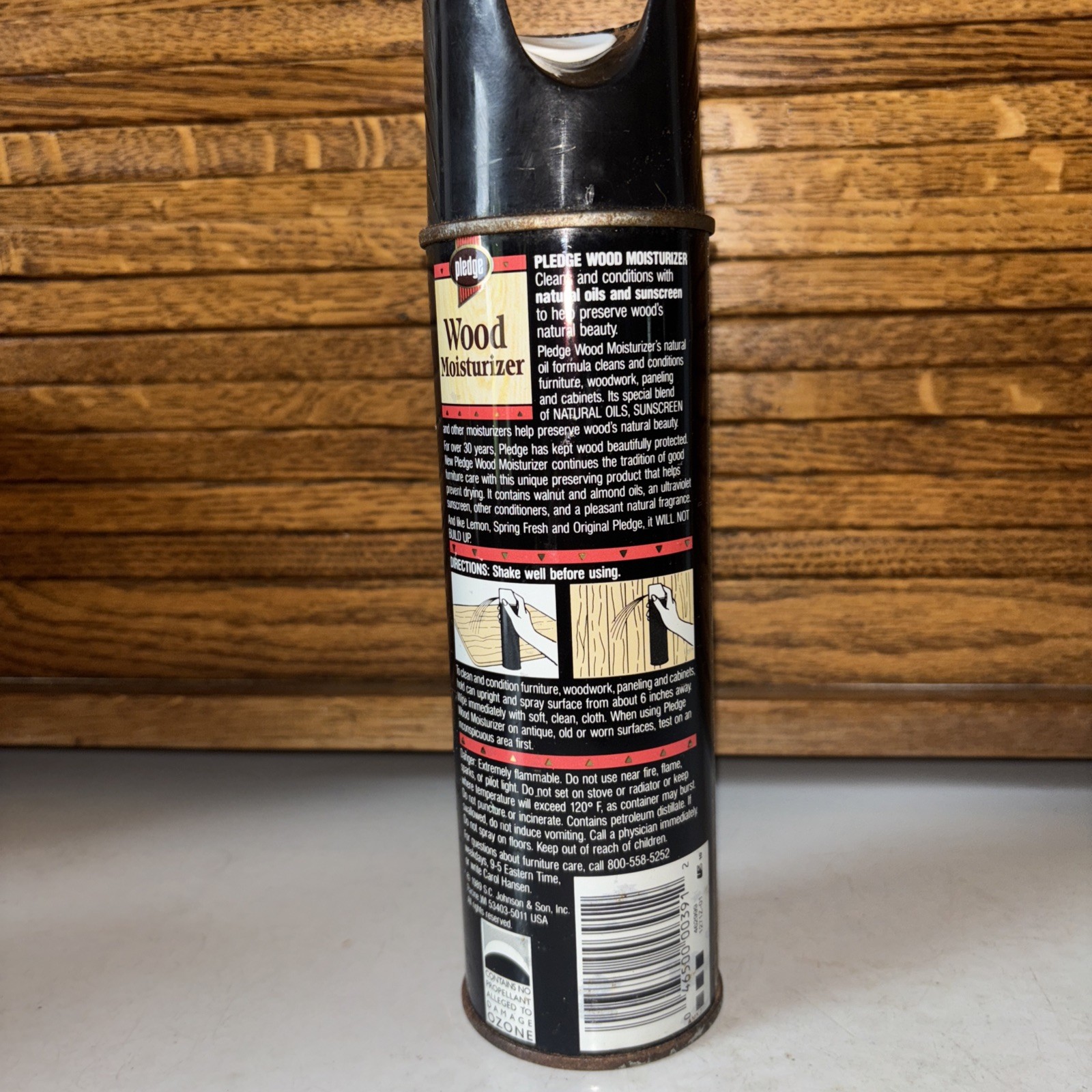 Pledge 1989 Wood Spray Moisturizer W/Natural Oils & Sunscreen 12oz New Old Stock