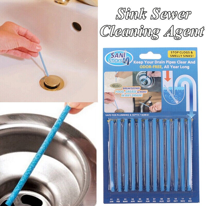 12X Deodorizer Sticks Sani Keeps Drains & Pipes Clean & Odor Free Biodegradable