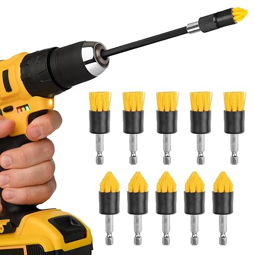 Set Cepillos para Taladro Impresa Pack 10 con Extensión 6in Limpieza Hogar Auto