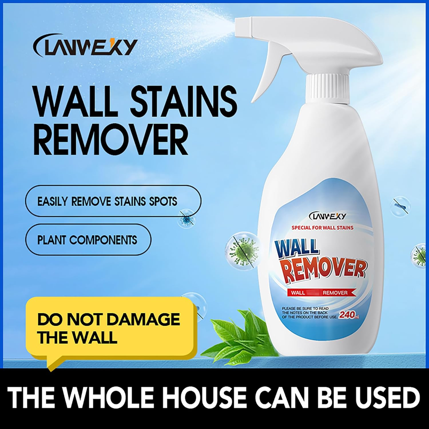 -Highly Effective Removal Spray,Wall Cleaner Spray-Bathroom Foam Cleaner for Sho