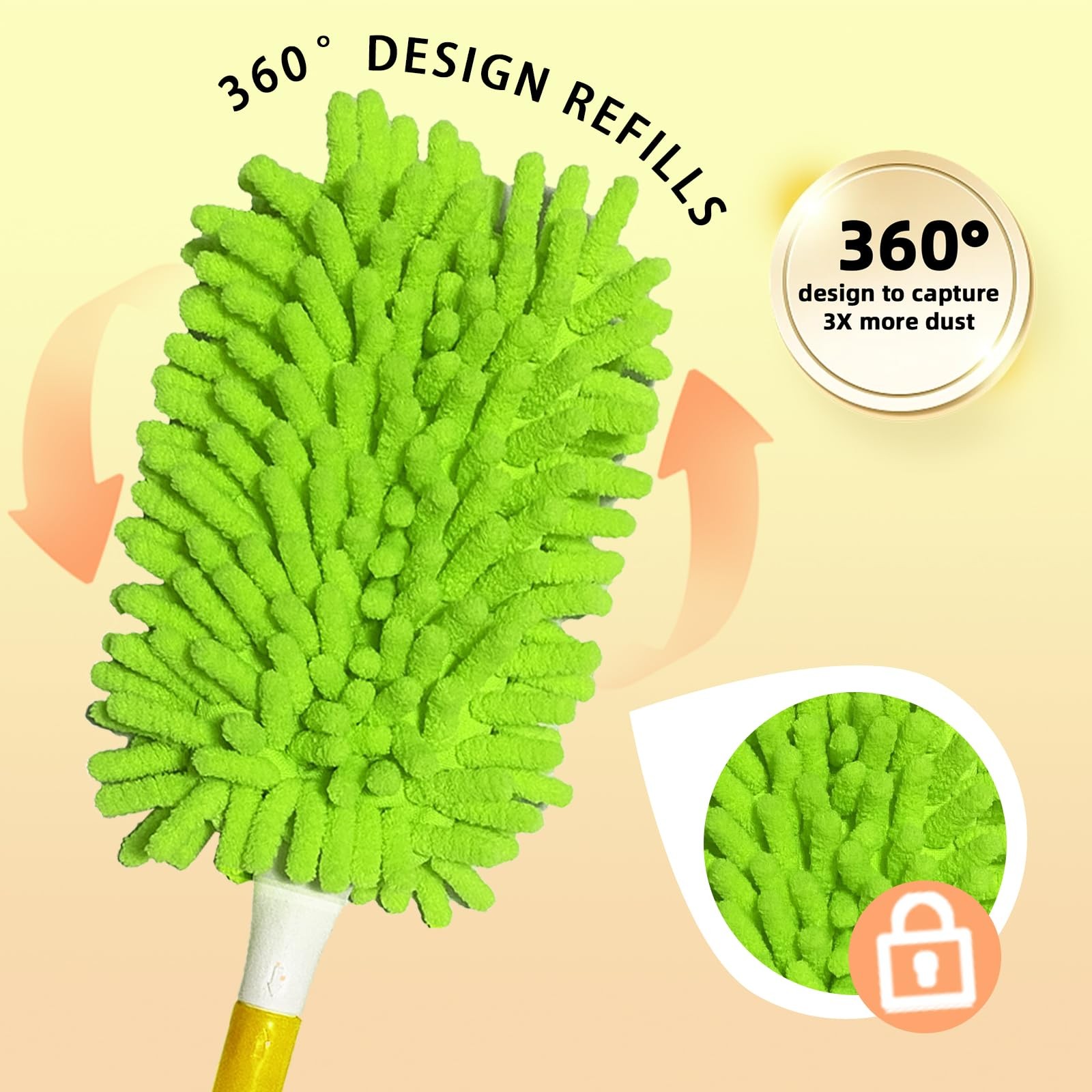 Yicotira Reusable Duster Refill Compatible with Swiffer Hand Duster – 360 Hea…