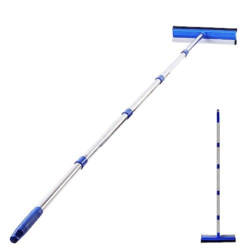 2-In-1 Professional Window Squeegee Cleaner w/ Extension Pole for Indoor Outdoor