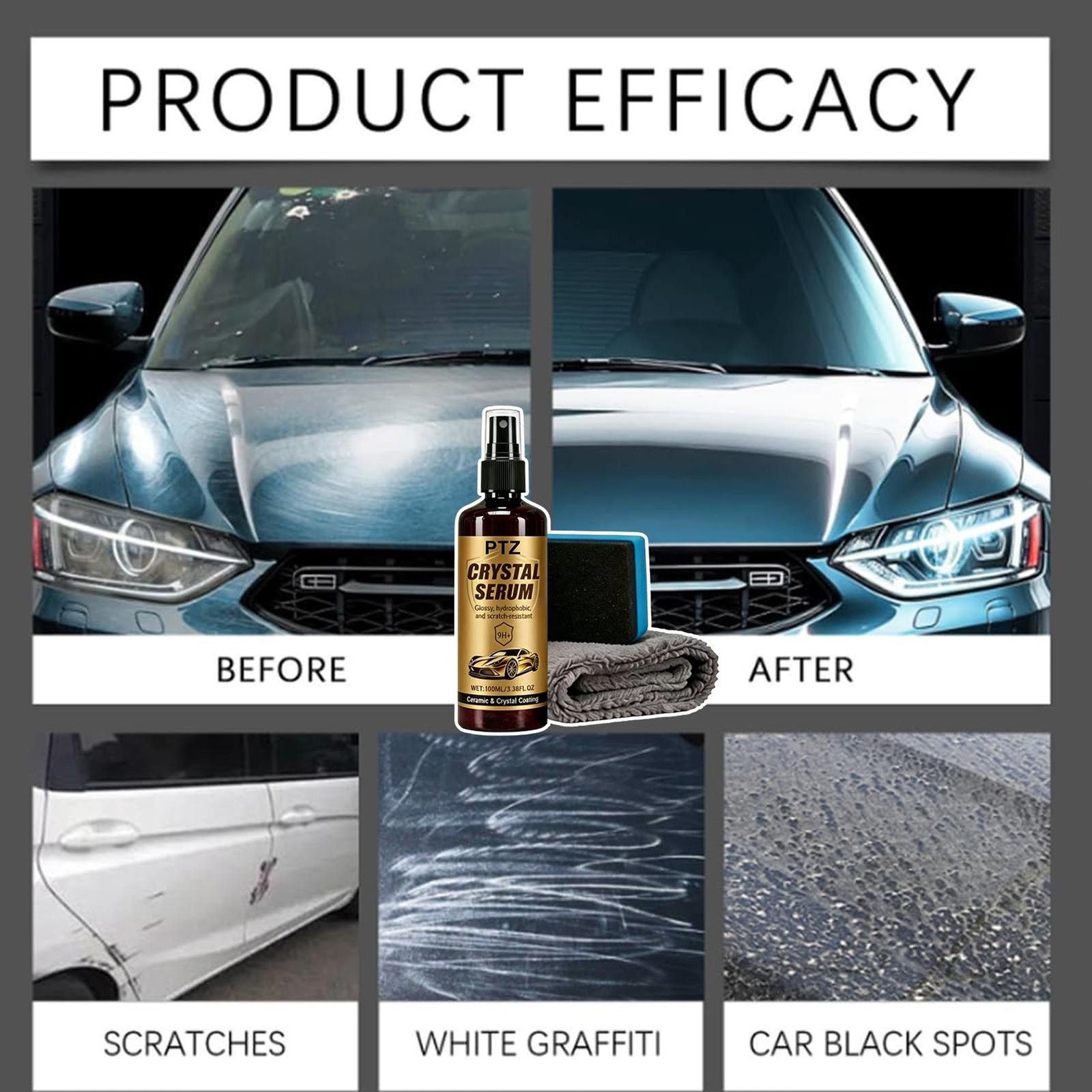 100ML Crystal Serum, Advanced 9H Graphene Ceramic Coating for Auto Car 1PC