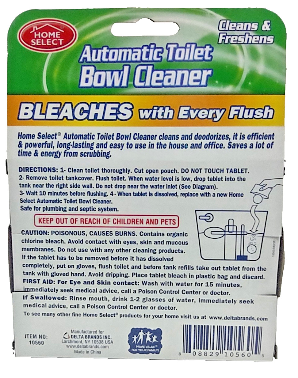 2 x Home.S Automatic Toilet Bowl Cleaner BLEACHES CLEANS & FRESHENS 2-Tabs/Box