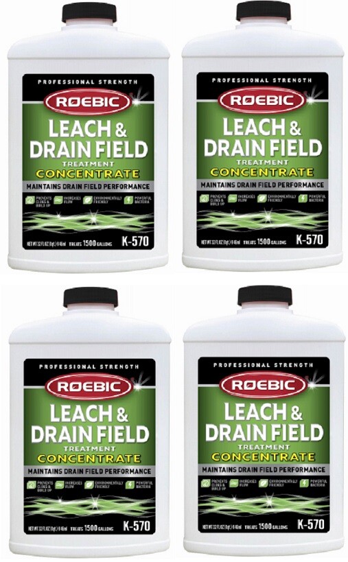 Roebic K-570 Quart Concentrate Leach Septic Drain Field Treatment – Pack of 4