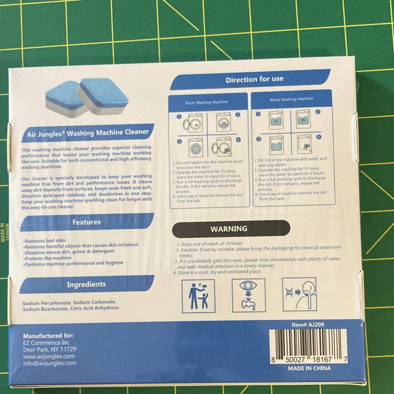 Air Jungles Washing Machine Cleaner Fragrance-Free Tablets 24 Pack