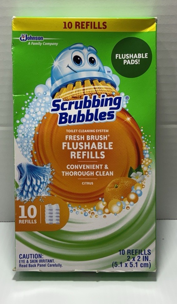 Scrubbing Bubbles FRESH BRUSH Flushable Pads Toilet Cleaning Refills 10ct NOS