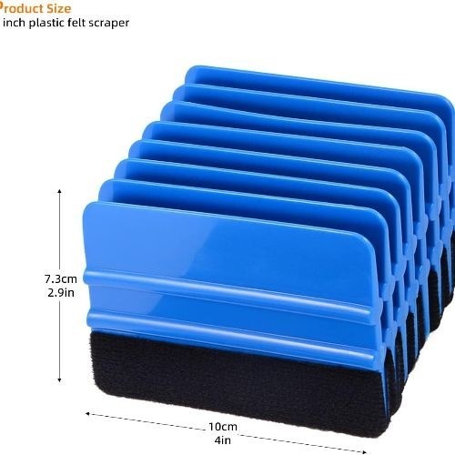 10pcs Vinyl Squeegee Felt Edge Squeegee Wallpaper Smoothing Tool Window Blue