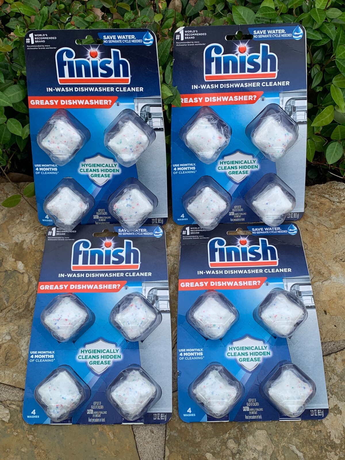 Finish In-Wash Dishwasher Cleaner Tabs, Cleans Hidden Grease, 4 Count 16 TOTAL