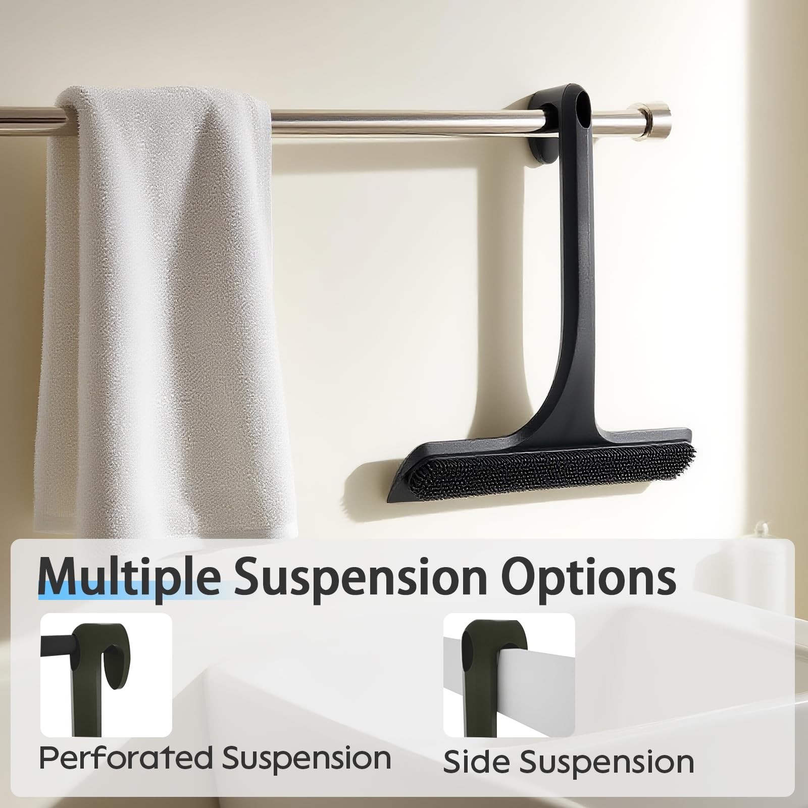 10.7“ Wide All-Purpose Squeegee for Glass Doors for Bathroom Glass with Hook