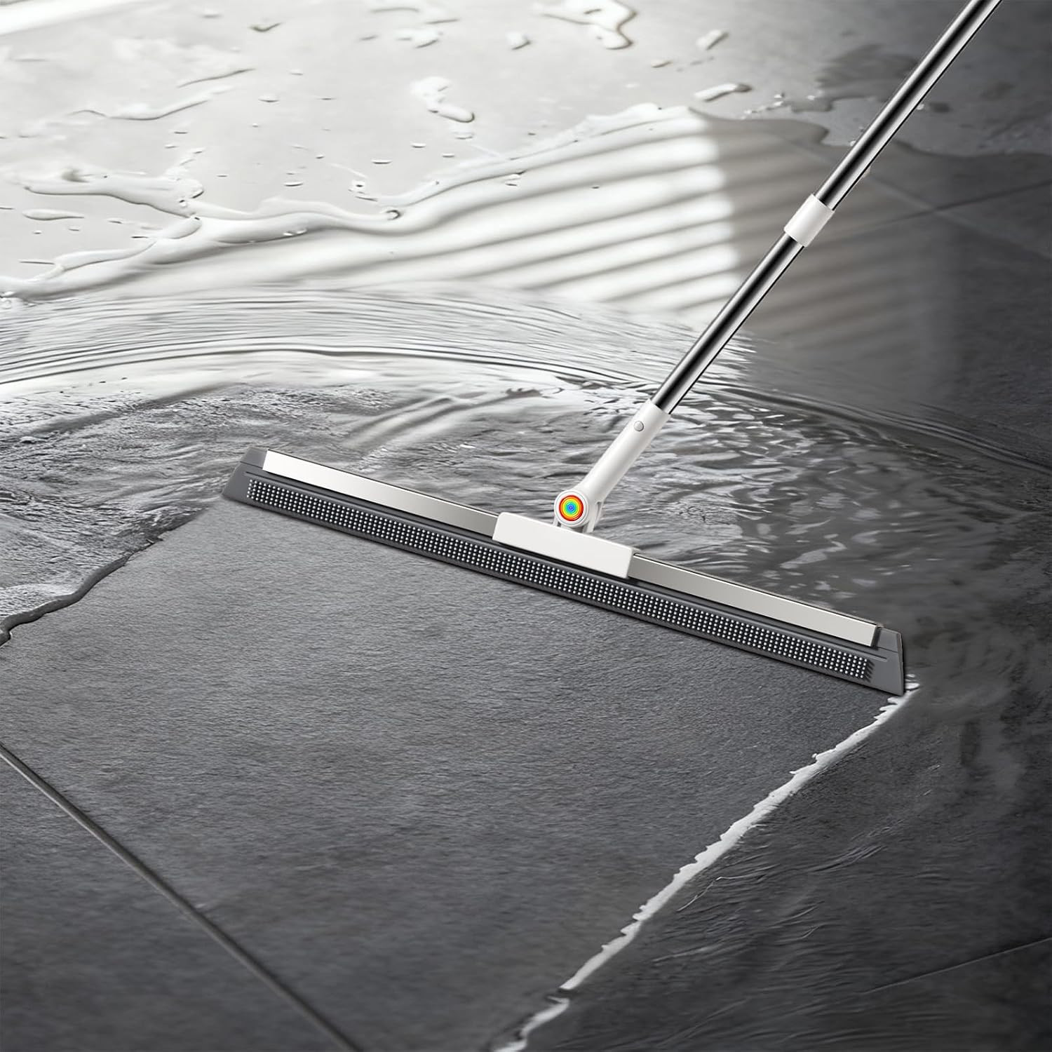 Floor Squeegee for Concrete Floor, Squeegee for Floor with 180° Rotating Head &