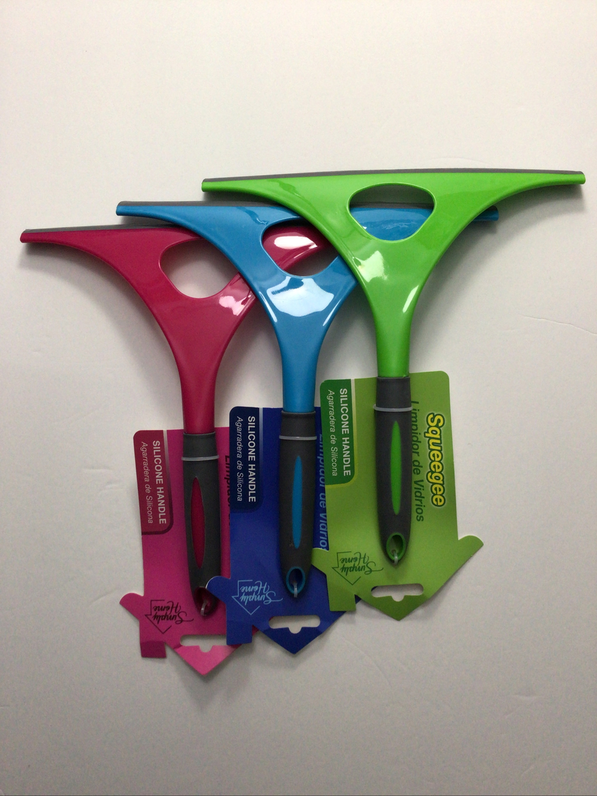 1 PC 9.5 INCHES ALL PURPOSE SILICONE HANDLE WINDOW WIPER SQUEEGEE 3 COLOR OPTION