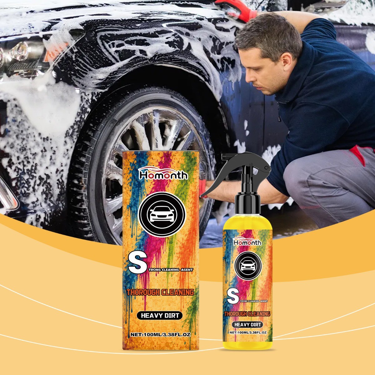 Heavy Duty Car Cleaner Degreaser for Grease Stains Multi-Surface Safe Formula