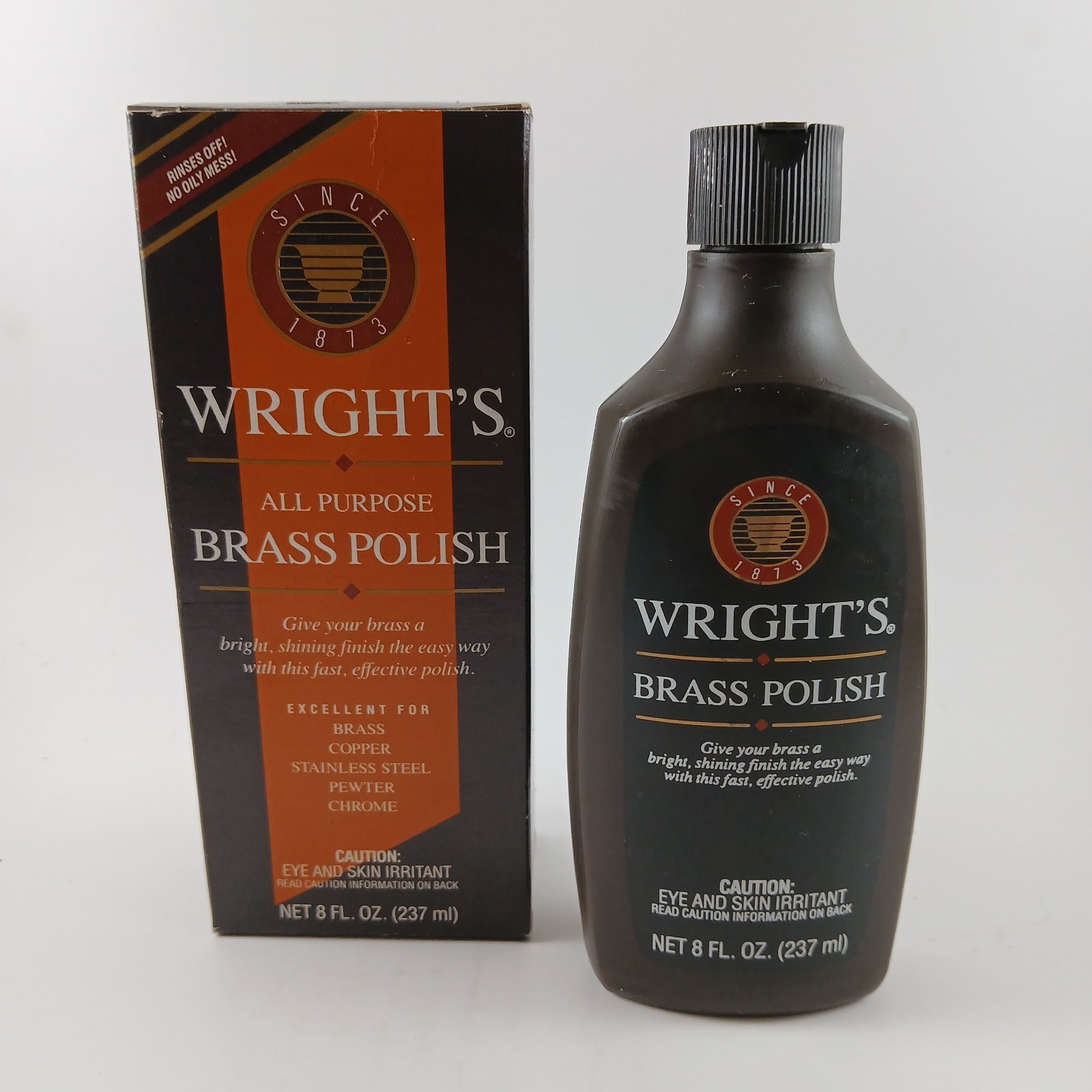 Wright’s All Purpose Brass Polish Metal 75% Full Vintage Discontinued 8oz