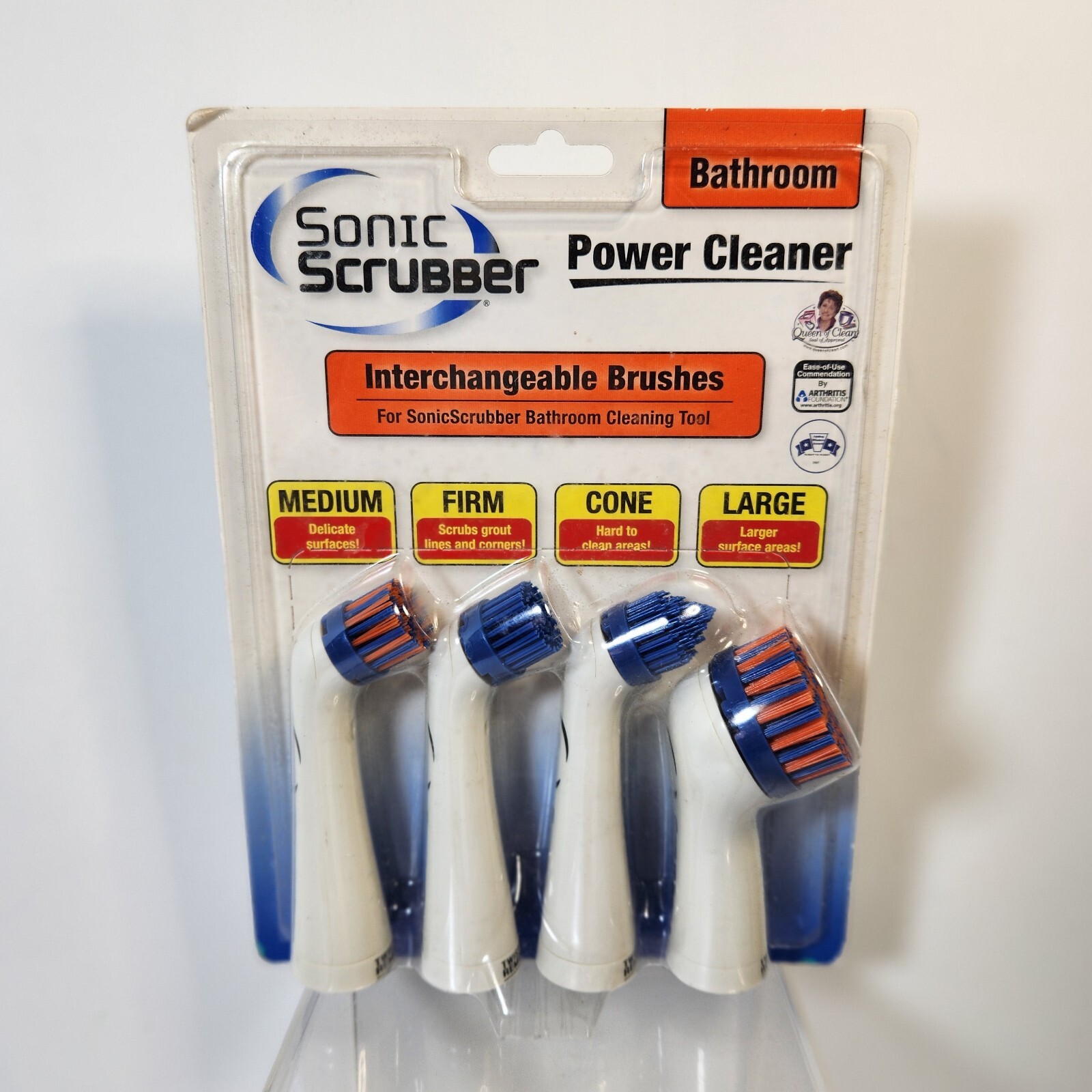 Sonic Scrubber Power Cleaner Interchangeable Brush Heads Bathroom Cleaning Tool