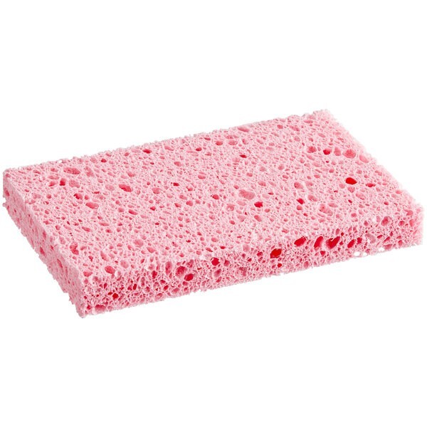 LAVEX MEDIUM DISHWASH PINK CELLULOSE SPONGE, 3.5″ x 6″ x 0.75″ (6 PADS PER BOX)