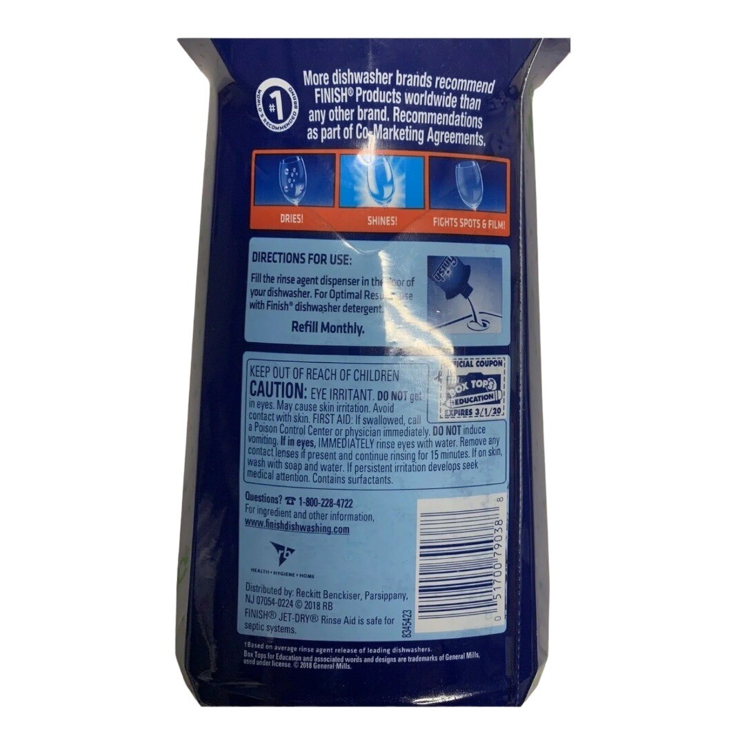 2 Jet Dry Ultimate Spot & Film Removal Finish Rinse Aid Plus 300 Washes 32 Oz NE