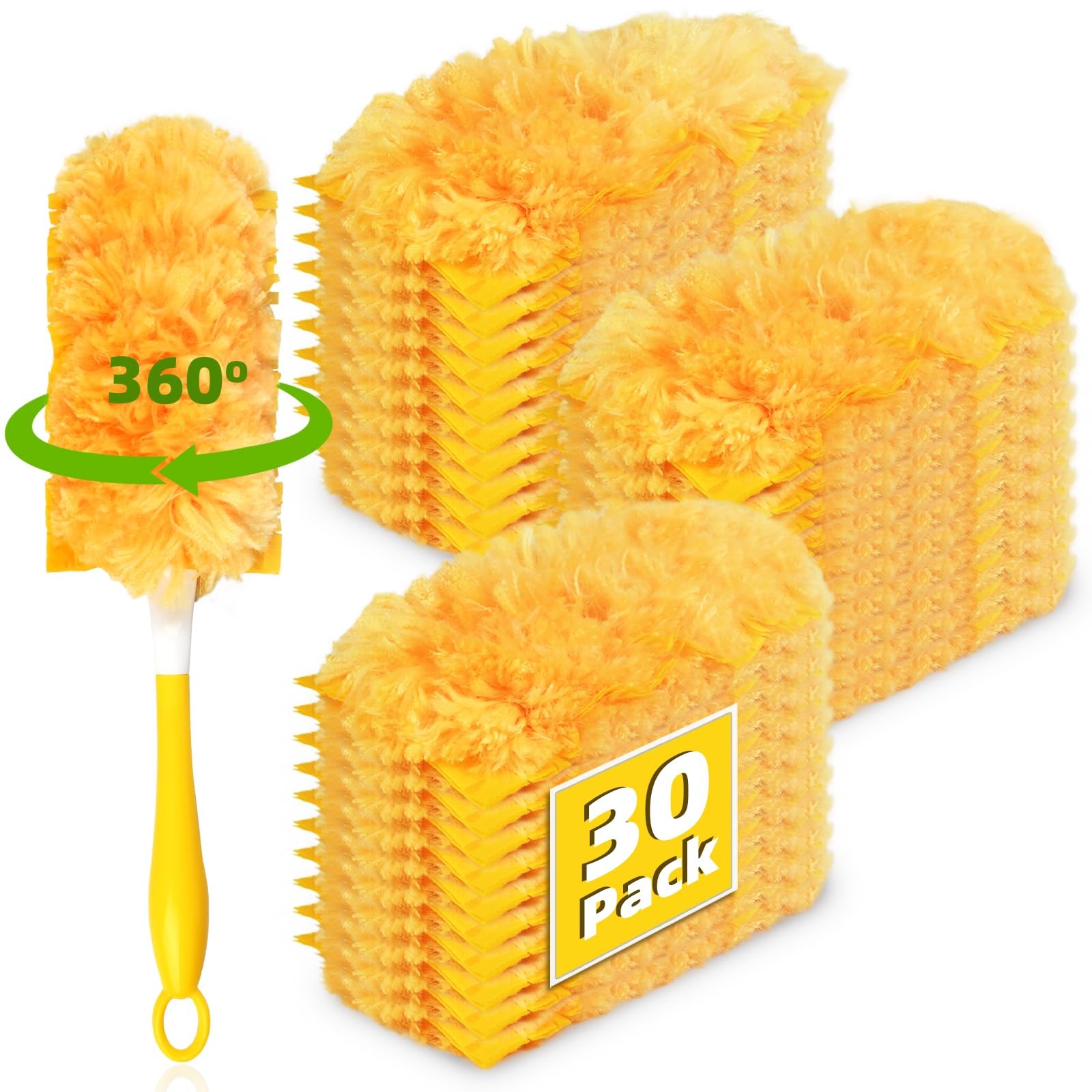 30 Pack 360 Dusters Refills for Swiffer Dusters, Unscented Heavy Duty Duster Kit
