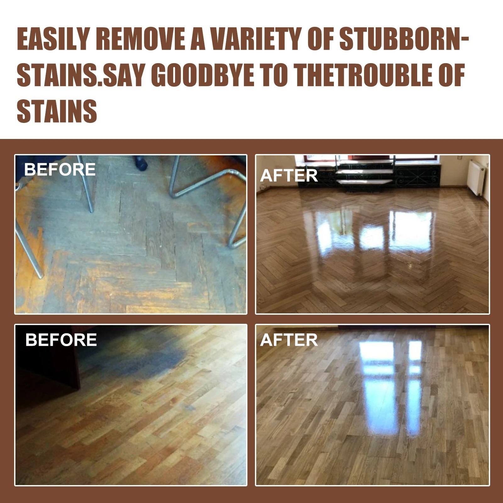 Jakehoe Floor Cleaner Spray 100ml Polishing Shine Stain Removal Deep Cleaning