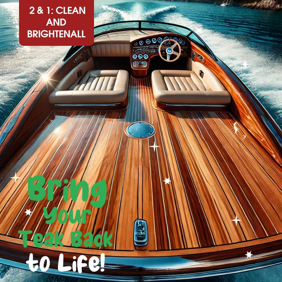 Teak Cleaner and Brightener Kit – Teak Cleaner for Wood Outdoor Furniture. Ideal