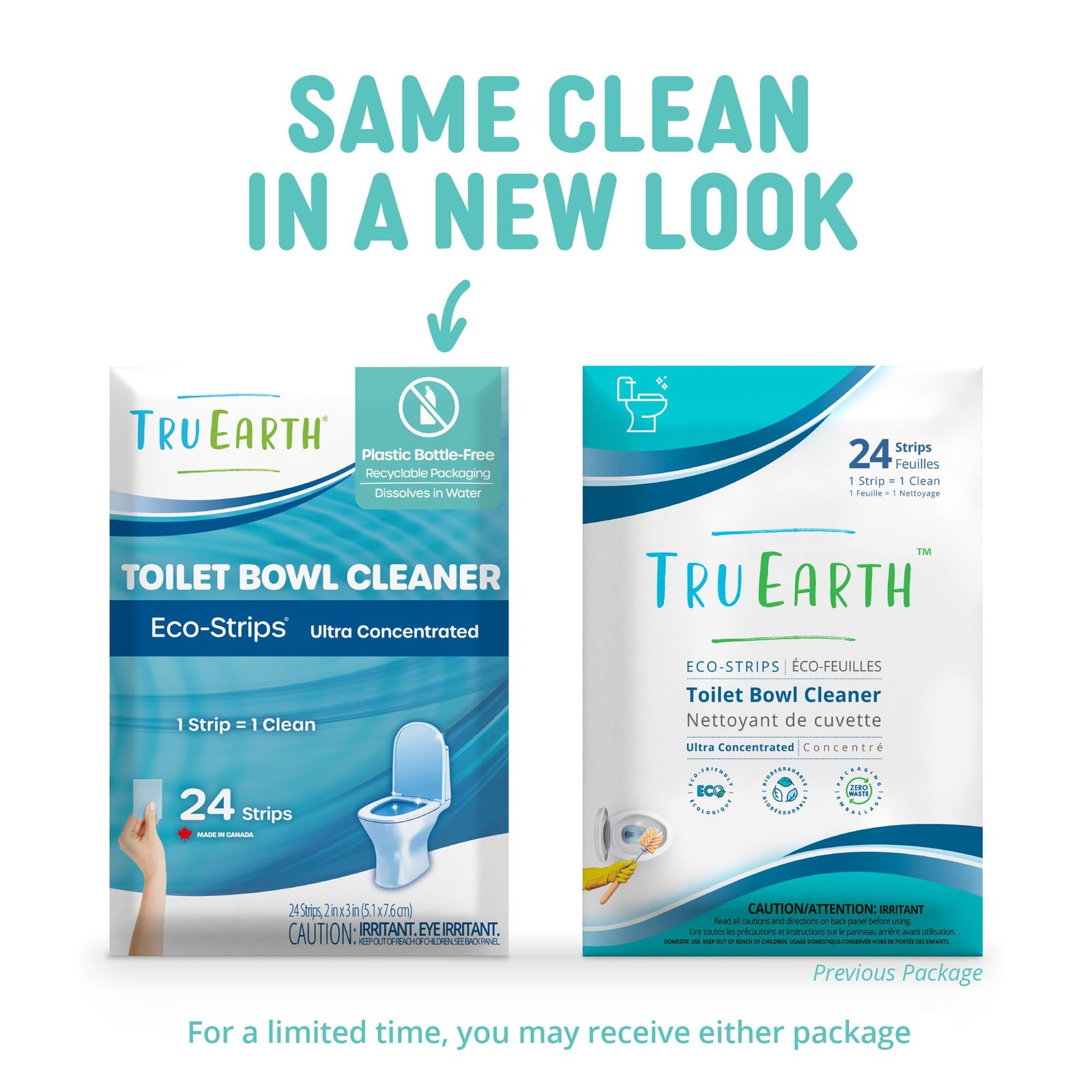 Toilet Bowl Cleaner Eco-Strips | Plastic Jug-Free, Septic-Safe for Cleaning | Ea