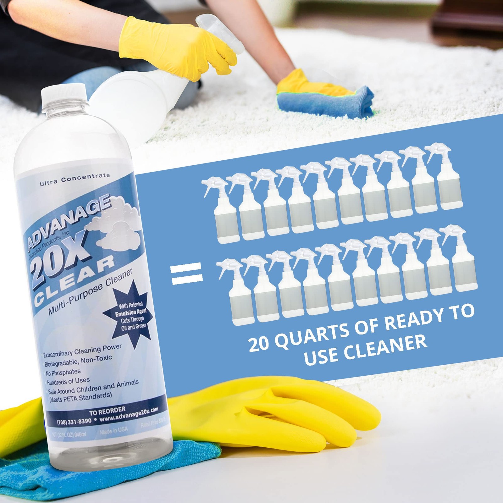 Advanage 20X All Purpose Cleaner Concentrate – The Wonder Cleaner Unscented …