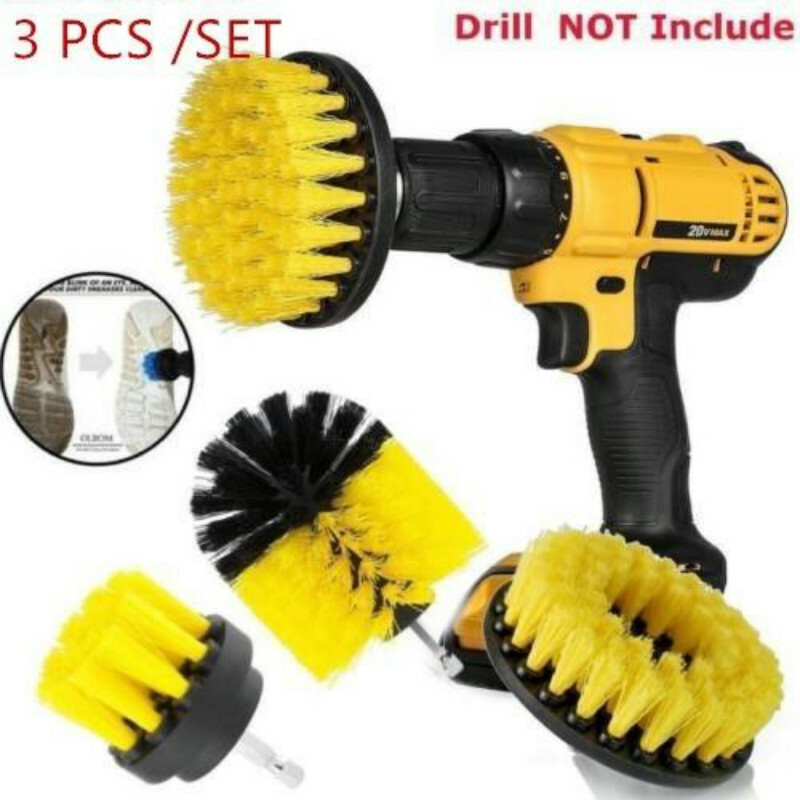 3PCS Drill Brush Power Scrubber Drill Attachments For Grout Cleaning