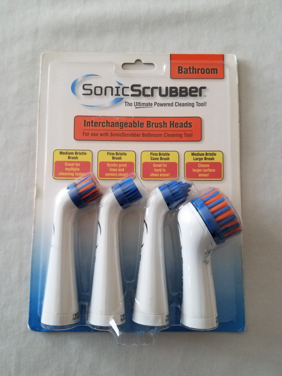 Sonic Scrubber Replacement Brush Set For Kitchen & Household & Bathroom NEW