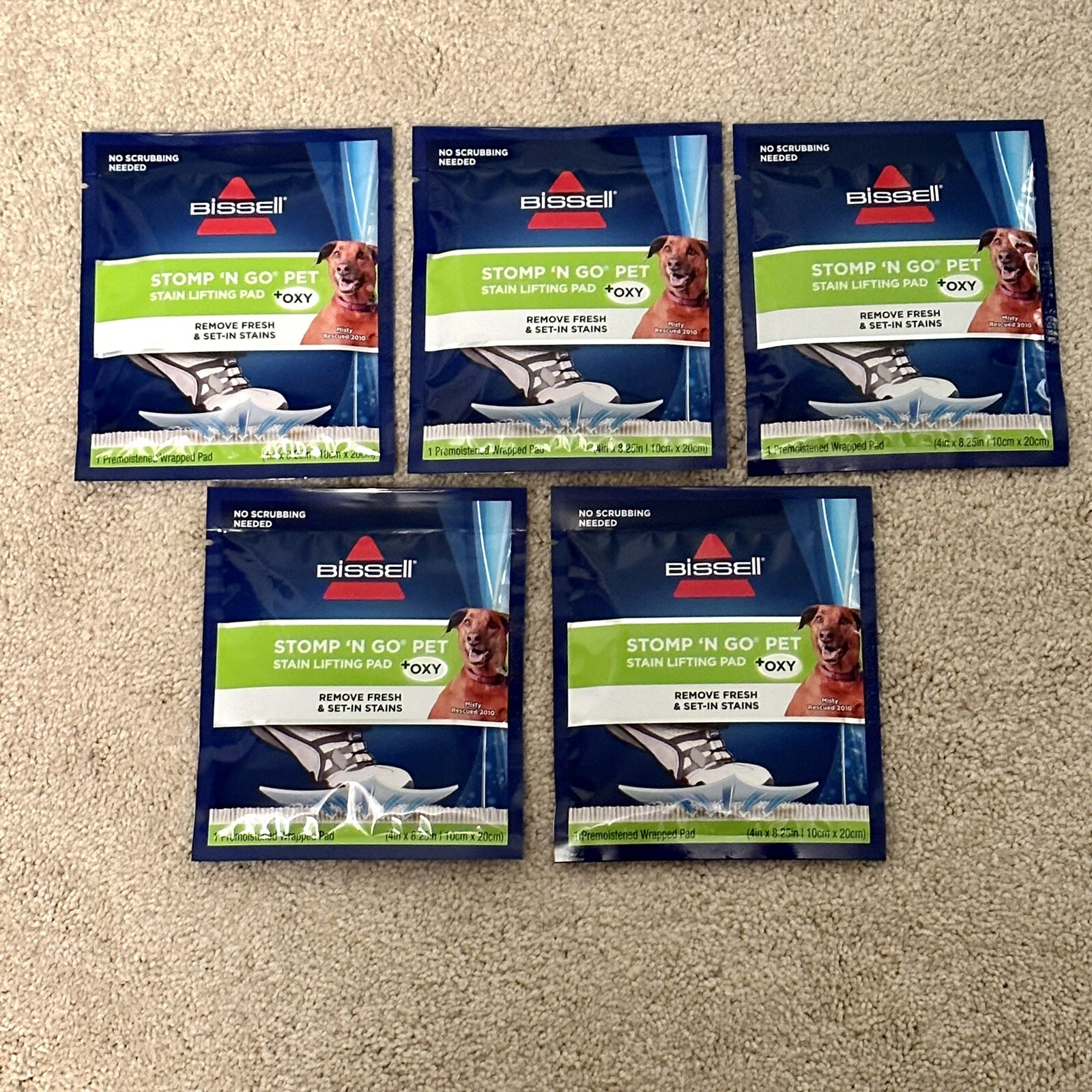 Bissell Stomp ‘n Go Pet Stain Lifting Pad+ OXY, 5 Pack, New, Sealed