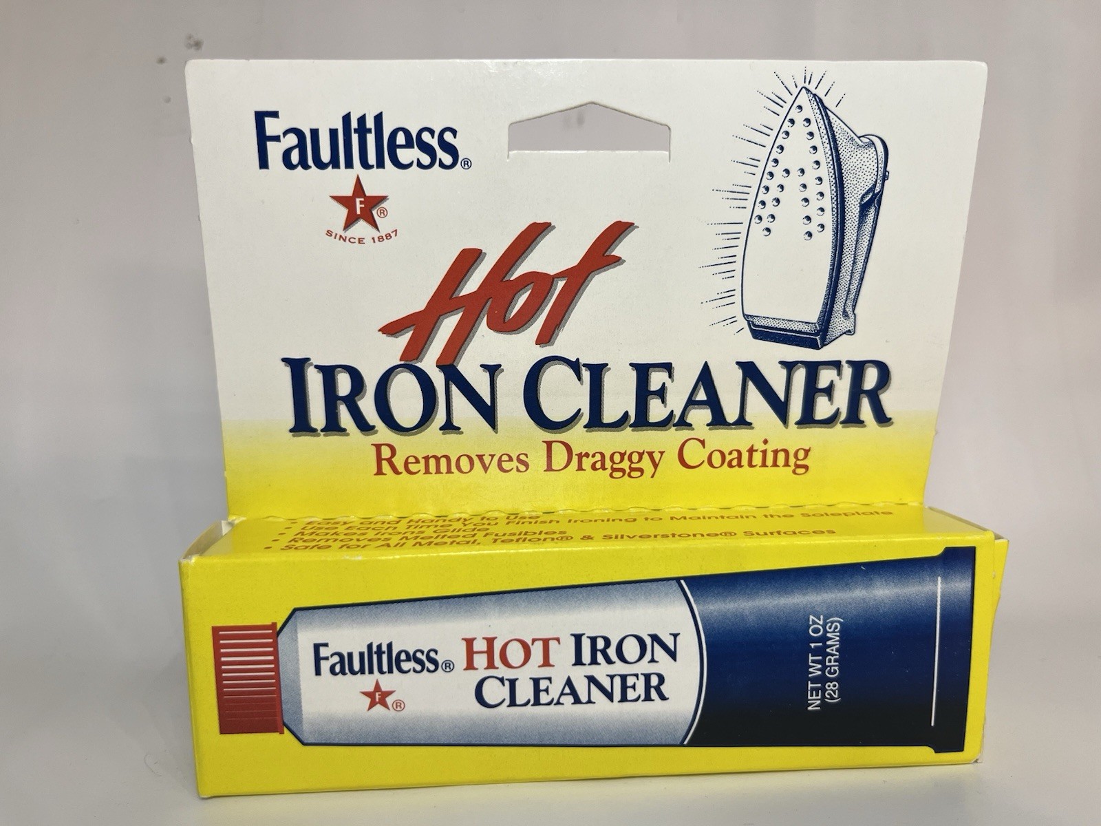 Faultless Starch Hot Iron Cleaner 1oz 28 Grams Removes Draggy Coating Made in US
