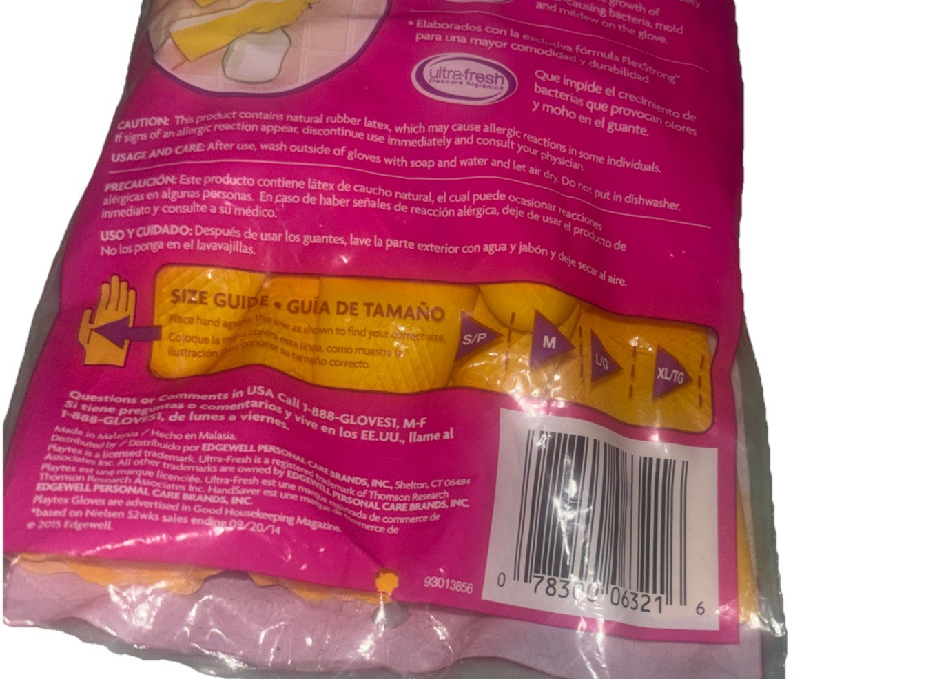 Playtex Gloves Hand Saver Every Day Protection Yellow Medium 2015 NISP