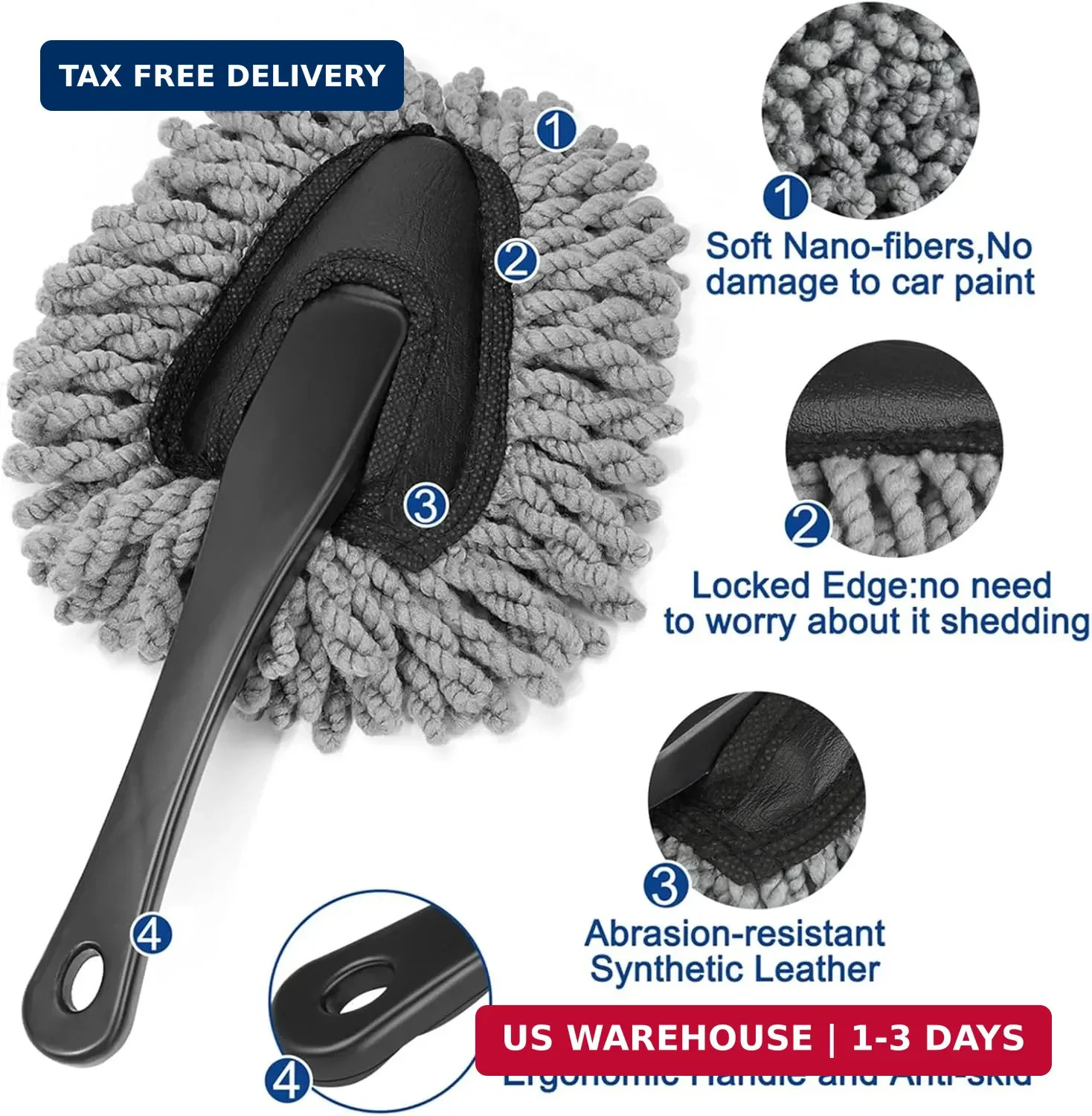 Fitosy Car Interior Duster Detail Brush Cleaning Gel Kit, Soft Dash Vent Dusting